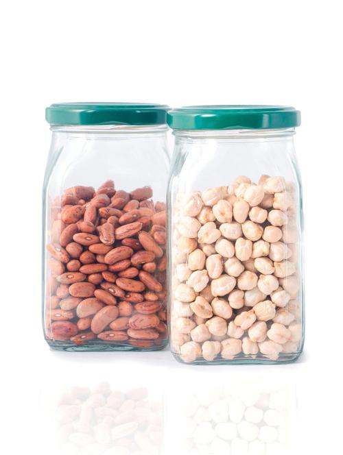 Green Square Glass Jar Set - 1324843 - Very Small Image - 1