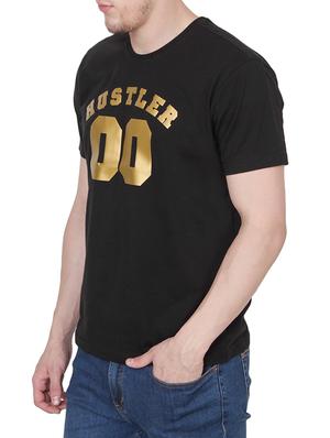 black cotton chest print tshirt - 13254334 - Standard Image - 2