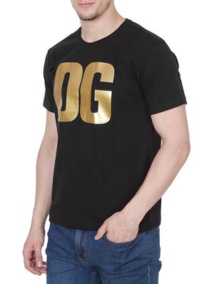 black cotton chest print tshirt - 13254338 - Standard Image - 2