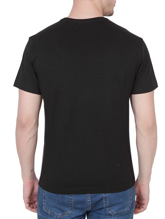 black cotton chest print tshirt - 13254338 - Zoom Image - 3