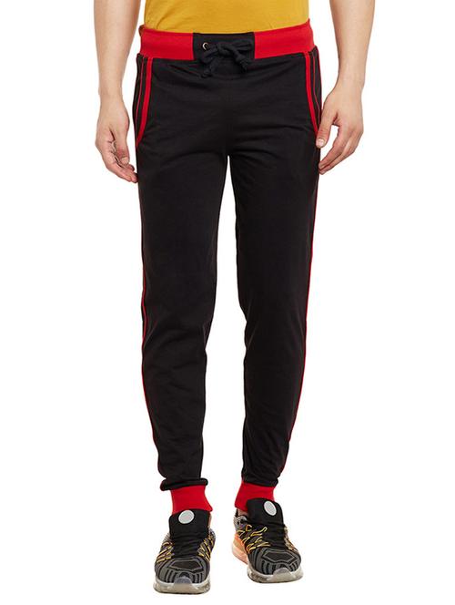 black cotton full length track pant - 13260984 - Standard Image - 1