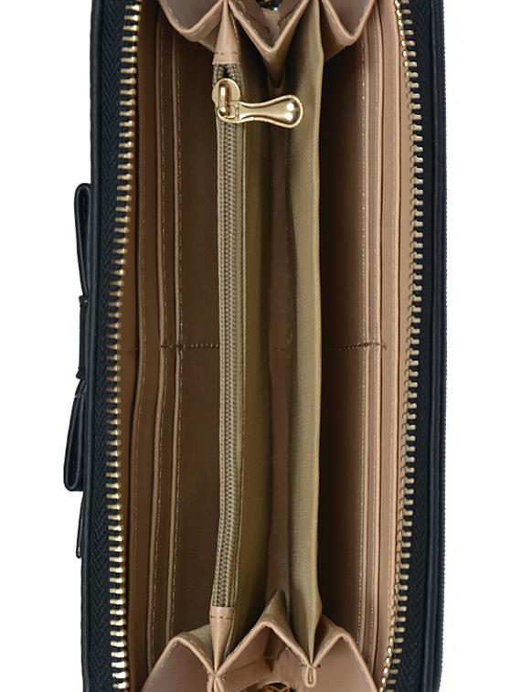 solid black textured leatherette wallet - 1326199 - Zoom Image - 3