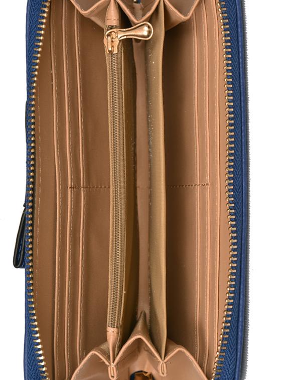 dark blue textured leatherette wallet - 1326201 - Zoom Image - 3