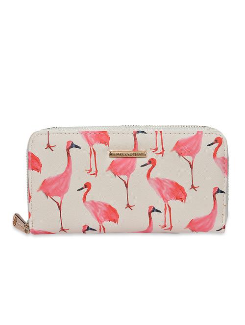 cream flamingo printed leatherette wallet - 1326205 - Standard Image - 1