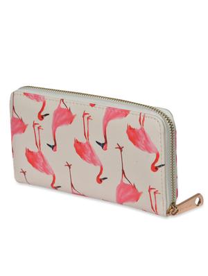 cream flamingo printed leatherette wallet - 1326205 - Standard Image - 2