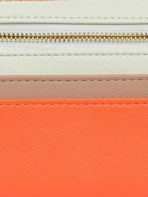 orange zippered leatherette wallet - 1326212 - Standard Image - 4