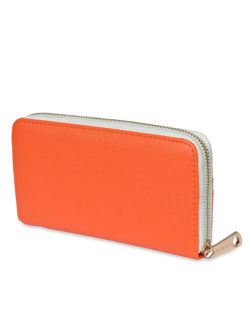 orange zippered leatherette wallet - 1326212 - Zoom Image - 2
