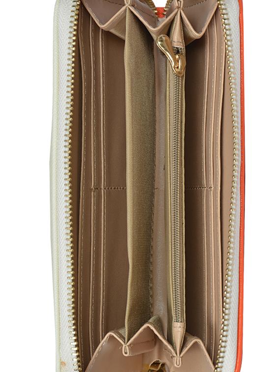orange zippered leatherette wallet - 1326212 - Zoom Image - 3