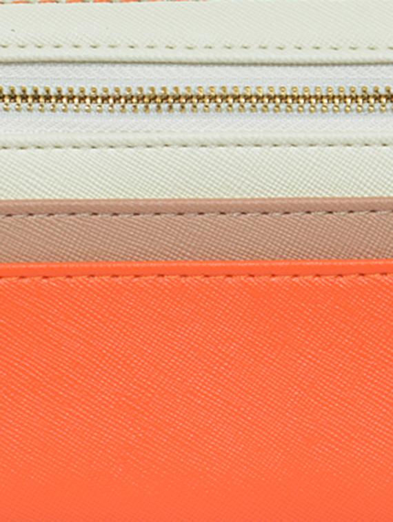 orange zippered leatherette wallet - 1326212 - Zoom Image - 4