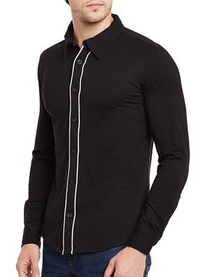 black cotton casual shirt - 13263137 - Standard Image - 2