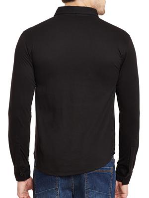 black cotton casual shirt - 13263137 - Standard Image - 3