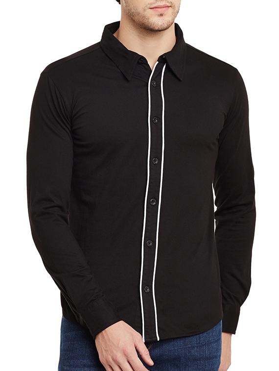 black cotton casual shirt - 13263137 - Zoom Image - 1