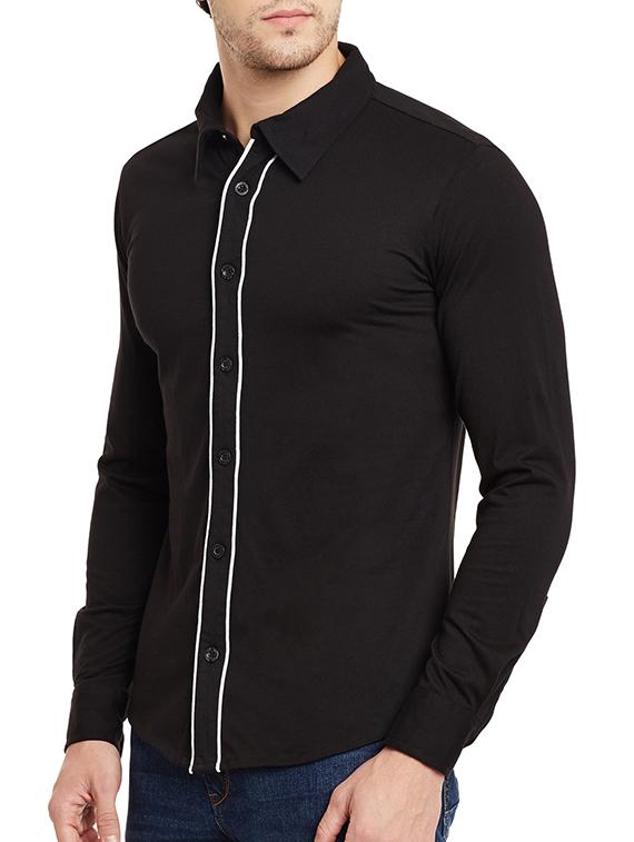 black cotton casual shirt - 13263137 - Zoom Image - 2