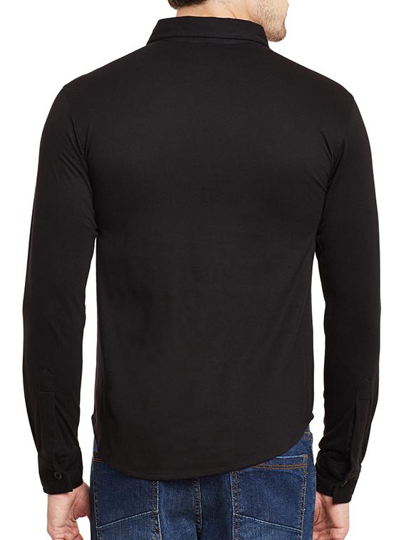 black cotton casual shirt - 13263137 - Zoom Image - 3