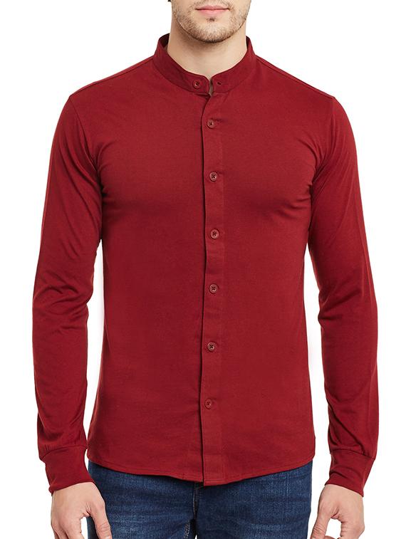 red cotton casual shirt - 13263143 - Zoom Image - 1
