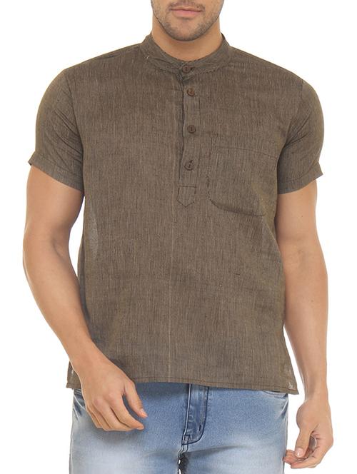 brown cotton kurta - 13263530 - Very Small Image - 1