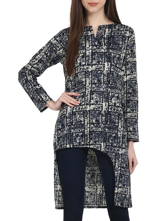 grey rayon high low tunic - 13264087 - Zoom Image - 1
