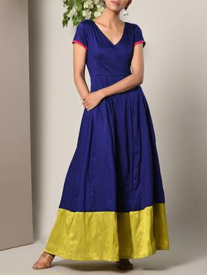 royal blue cotton dress - 13266822 - Standard Image - 2