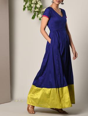 royal blue cotton dress - 13266822 - Standard Image - 3