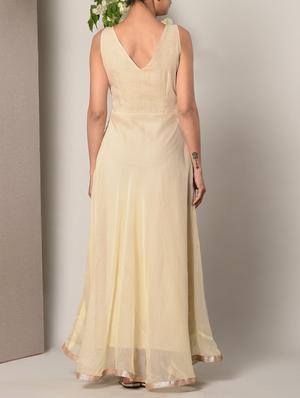 beige solid maxi dress - 13266835 - Standard Image - 4