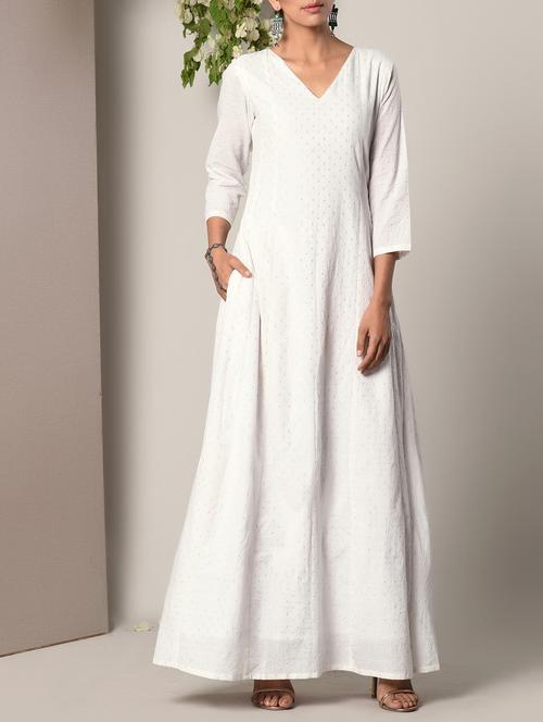 white cotton maxi dress - 13266857 - Standard Image - 1