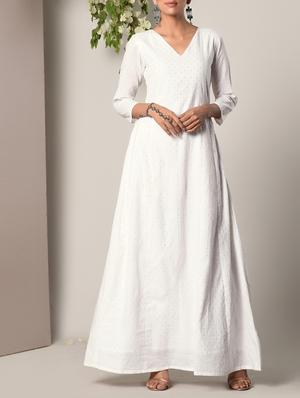 white cotton maxi dress - 13266857 - Standard Image - 2