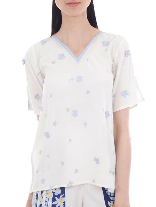 white viscose regular top - 13267157 - Standard Image - 1