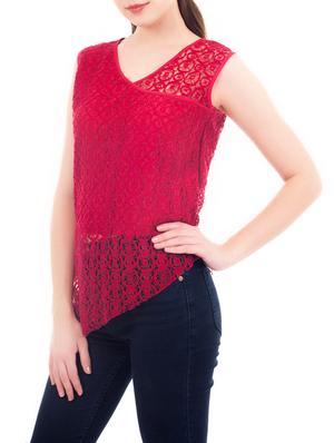 red lace casual top - 13267168 - Standard Image - 2