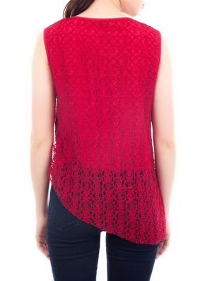 red lace casual top - 13267168 - Standard Image - 3