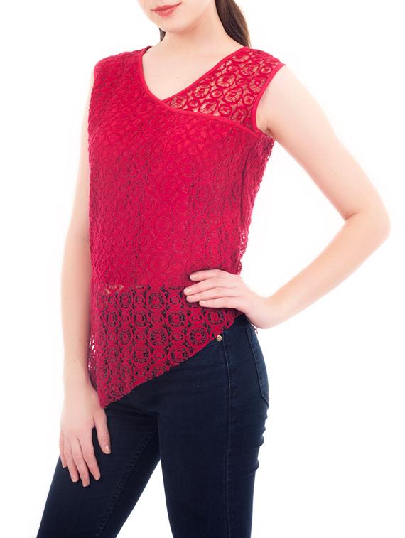 red lace casual top - 13267168 - Zoom Image - 2