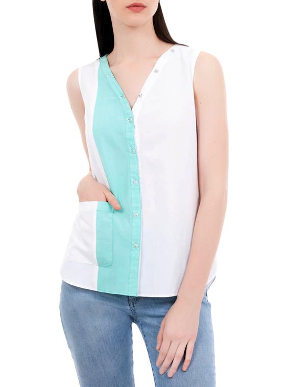white viscose regular top - 13267174 - Zoom Image - 1