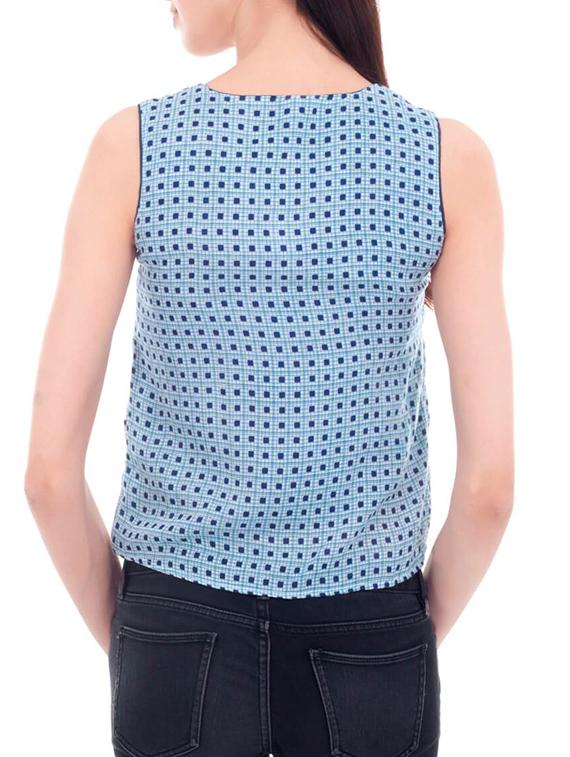 blue printed rayon regular top - 13267189 - Zoom Image - 3