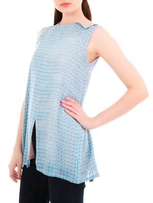 light blue printed rayon tunic - 13267192 - Standard Image - 2