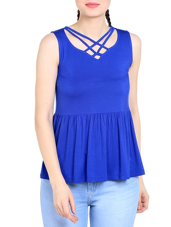 blue viscose top - 13269648 - Zoom Image - 1