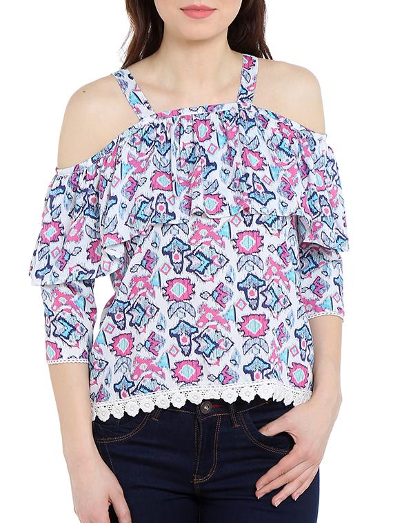 purple printed rayon top - 13269705 - Zoom Image - 1