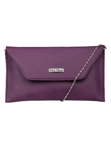 purple leatherette clutch - 13271236 - Very Small Image - 1