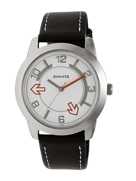 sonata yuva analog white dial men's watch - nc7924sl03 - 13271799 - Zoom Image - 1
