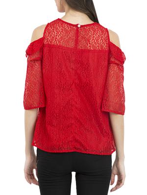 cold shoulder laced top - 13276761 - Standard Image - 3