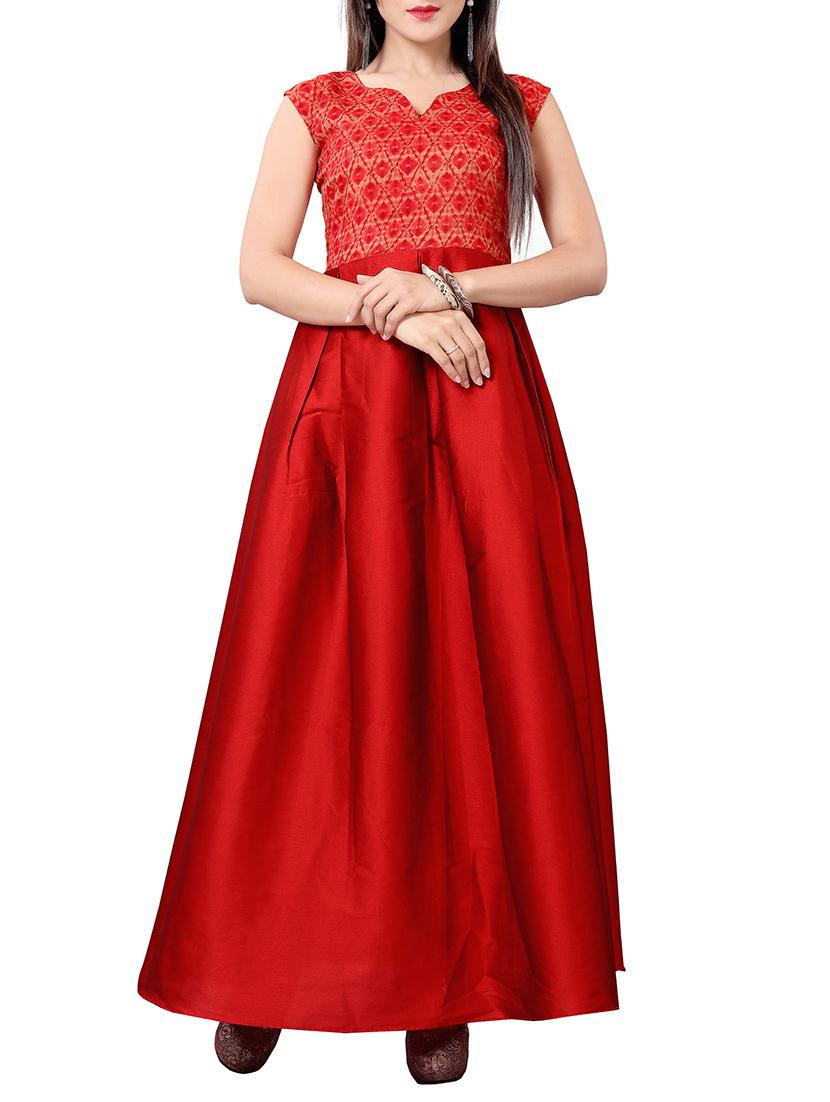 red printed silk blend dress - 13277149 - Zoom Image - 1