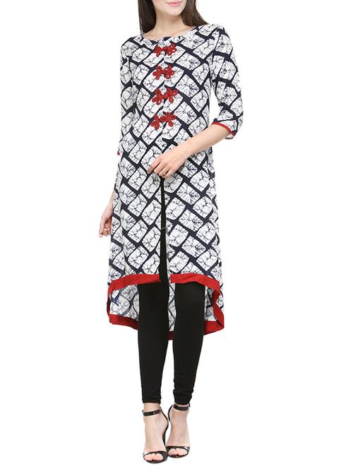 white viscose straight kurta - 13284546 - Standard Image - 1