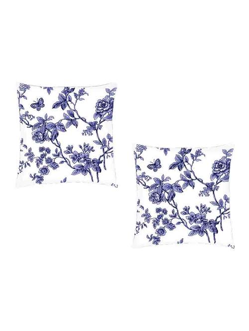 digitally printed cushion cover of blue branched flowers set of two - 13284795 - Standard Image - 1