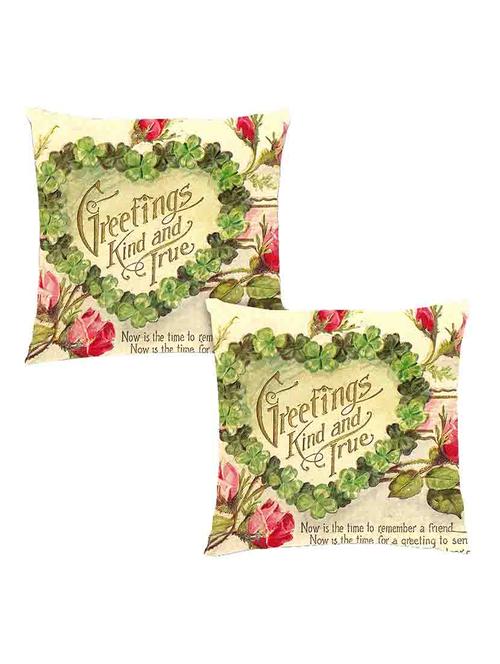 digitally printed text & flowers set of two - 13285177 - Standard Image - 1