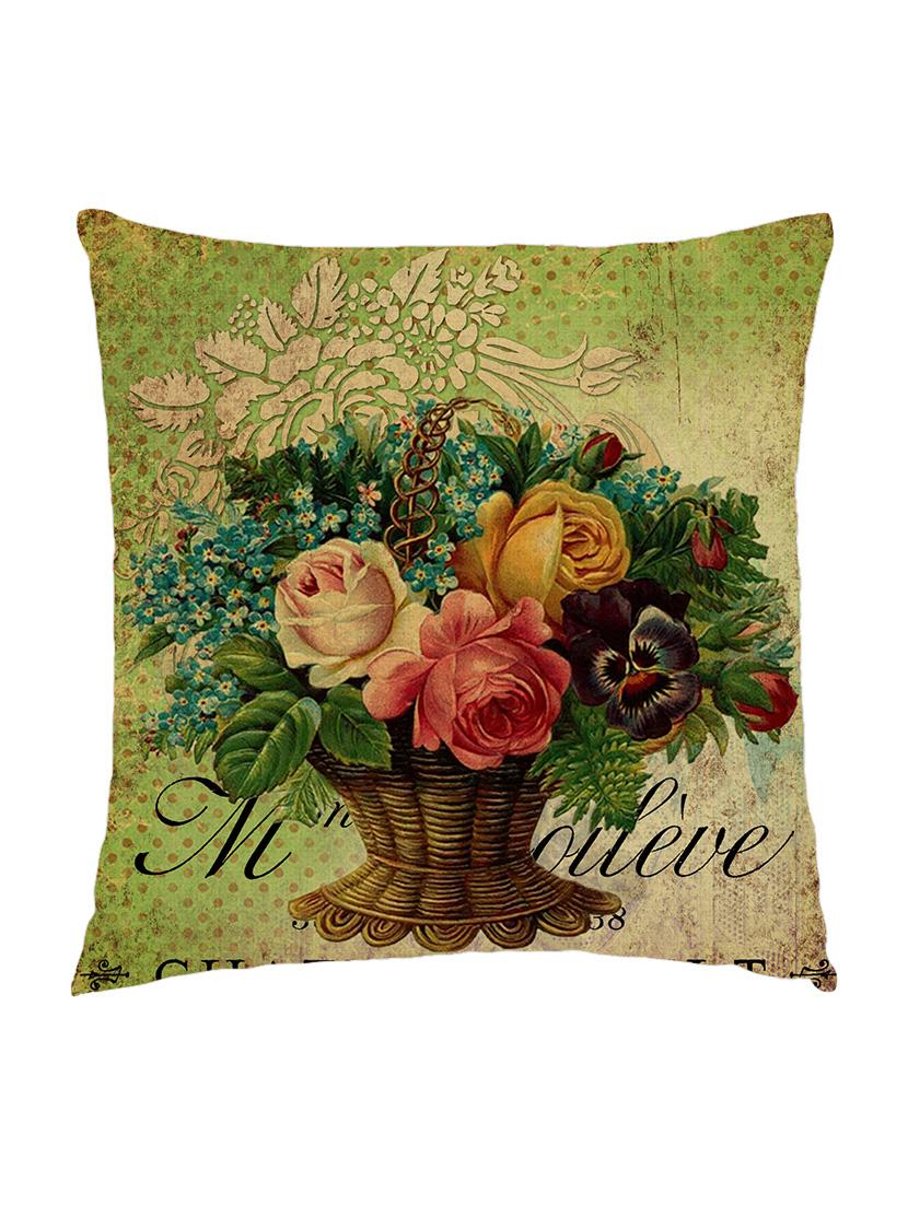 digitaly printed cushion cover of an vintage rose bunch. - 13285602 - Zoom Image - 1