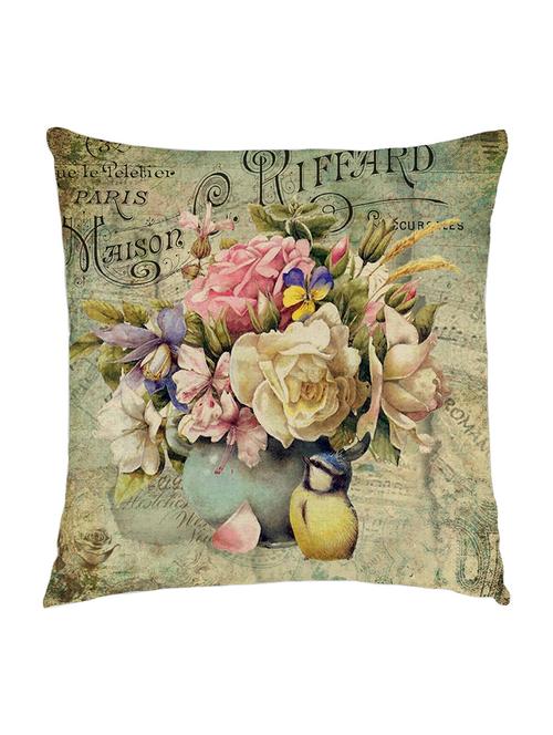 digitaly printed cushion cover of an vintage flowers in a vase - 13285608 - Standard Image - 1