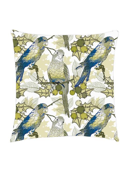 digitaly printed cushion cover of a parrots with leafs. - 13285620 - Standard Image - 1