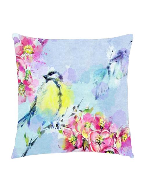 digitally printed cushion cover of bird and flowers in watercolor effect - 13285623 - Standard Image - 1