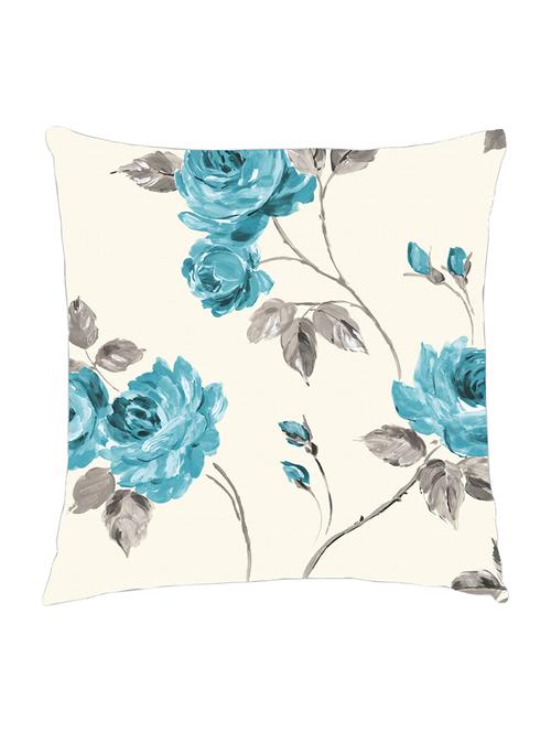 digitally printed cushion cover of blue watercolor effect flowers - 13285628 - Standard Image - 1