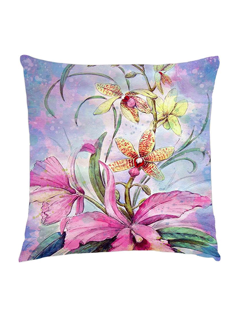 digitally printed cushion cover of pink flowers - 13285641 - Zoom Image - 1