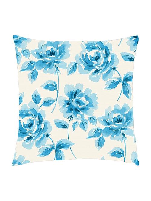 digitally printed cushion cover of blue watercolor flowers - 13285666 - Standard Image - 1