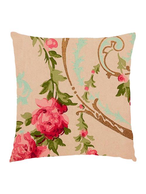 digitally printed cushion cover of vintage red roses - 13285685 - Standard Image - 1